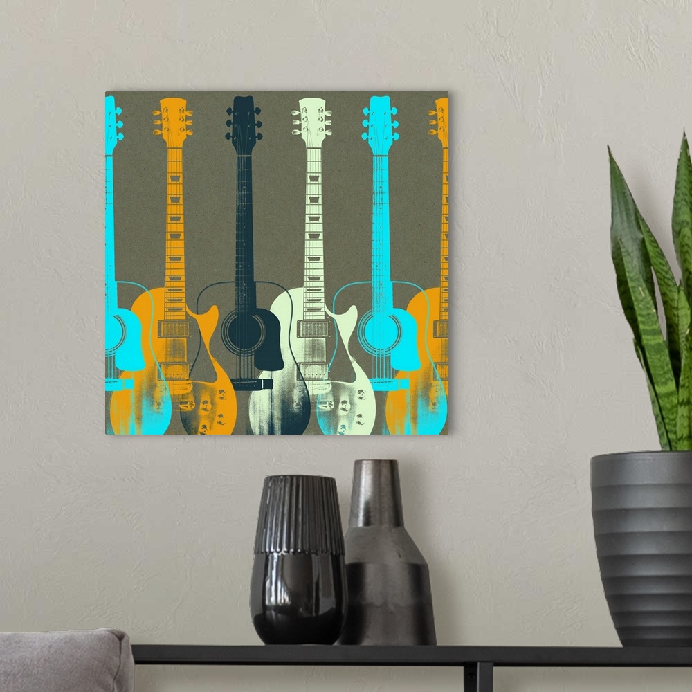 A modern room featuring Guitars V