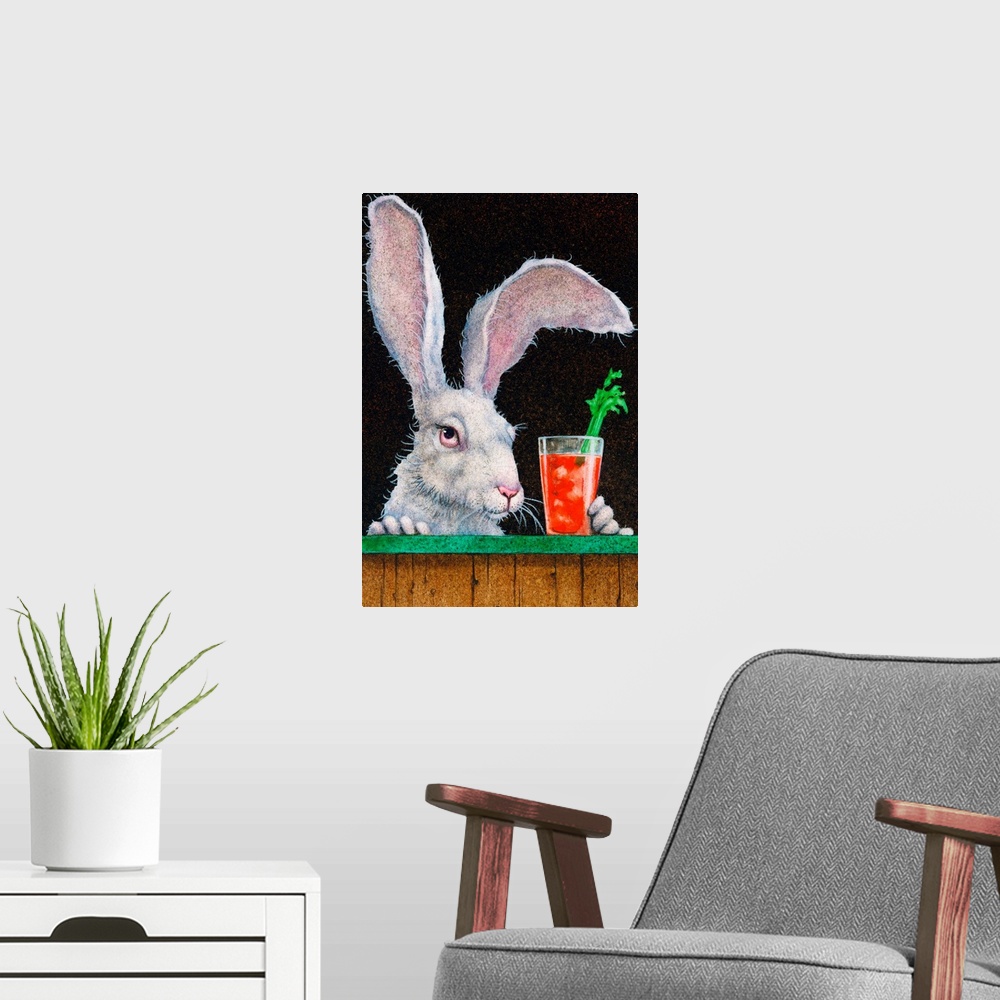 A modern room featuring Hare of the Dog