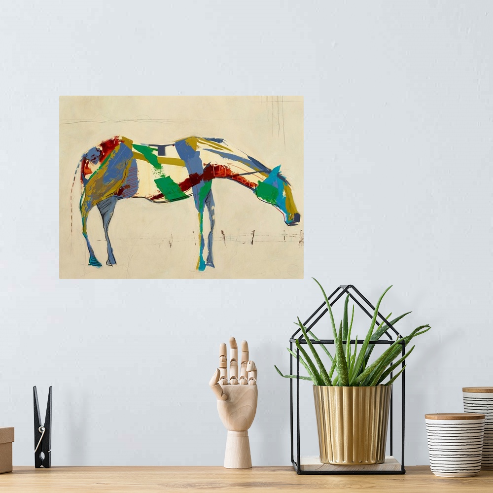 A bohemian room featuring Horses Alone