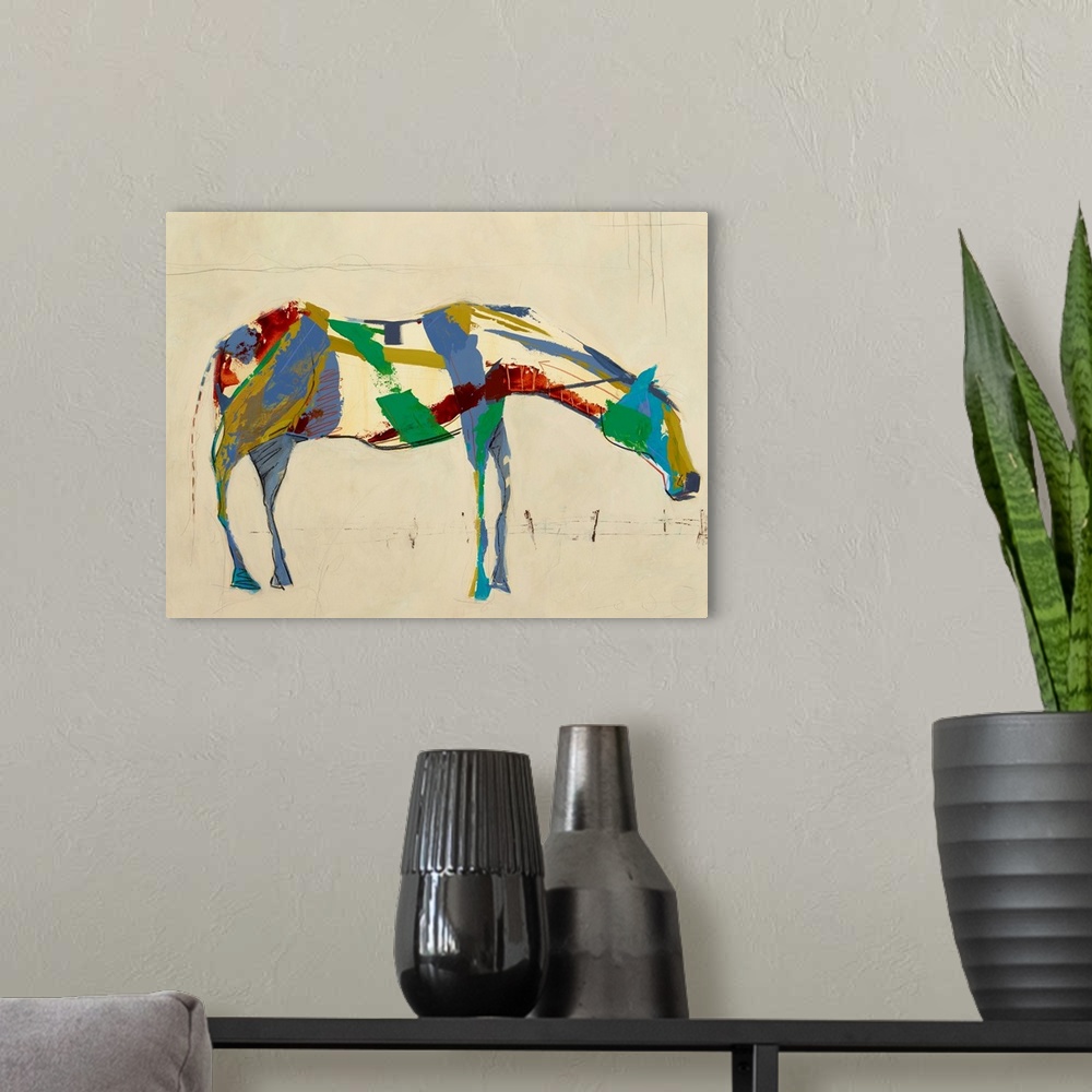 A modern room featuring Horses Alone
