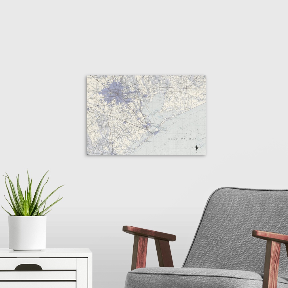 A modern room featuring Houston Map B