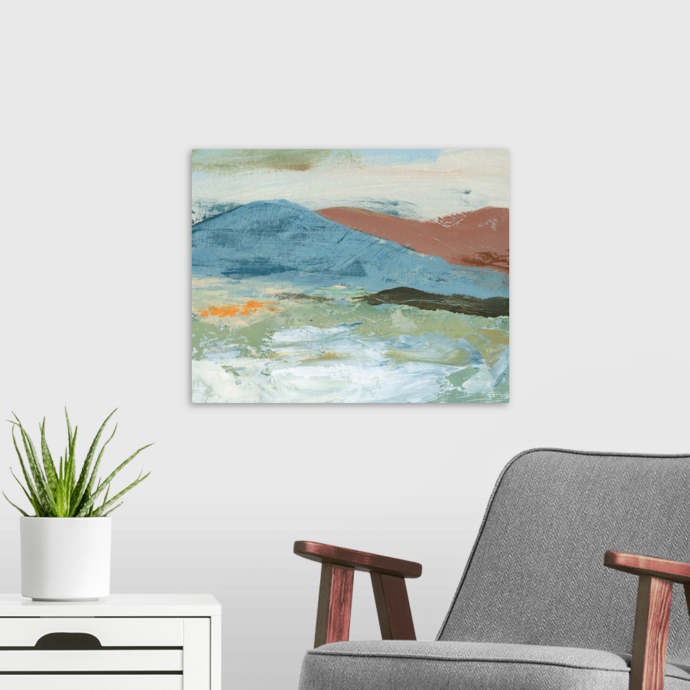 A modern room featuring Landscape Study 19