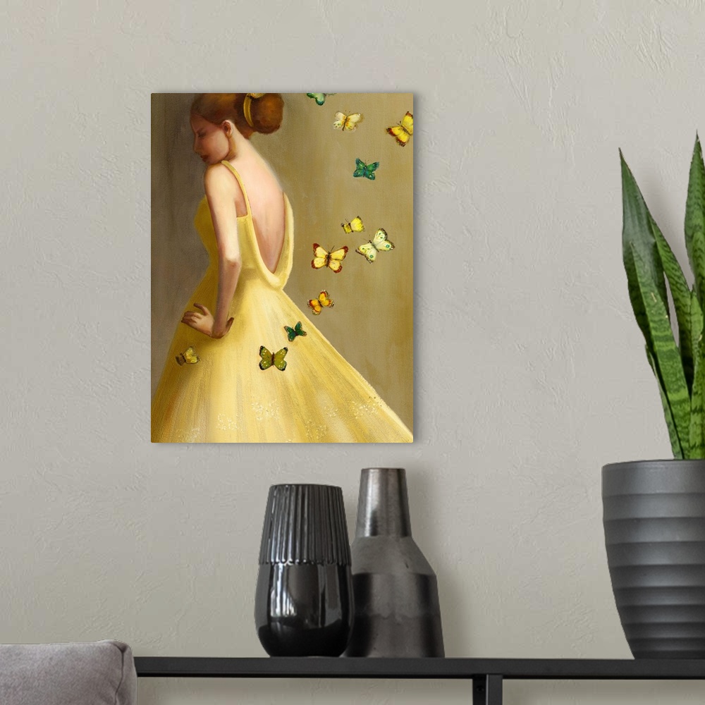 A modern room featuring Little Wings Yellow