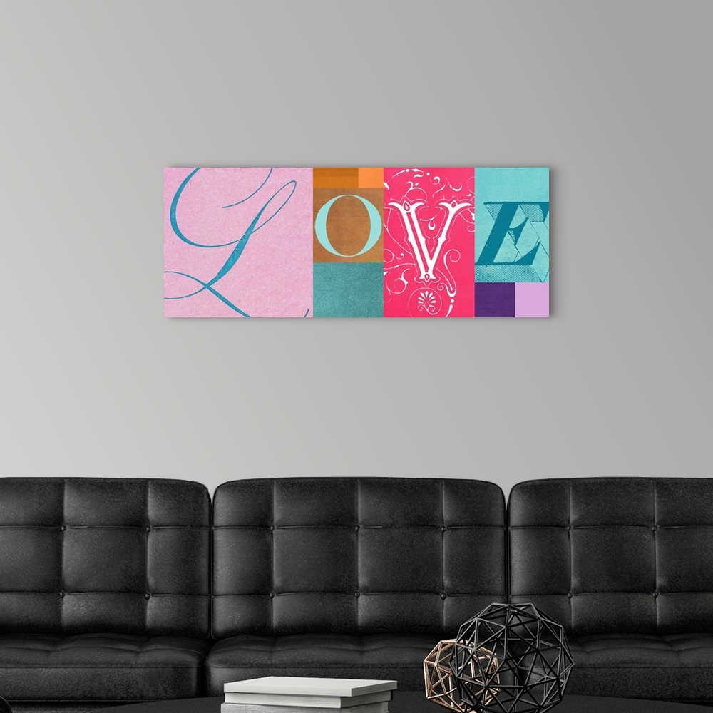 A modern room featuring Love I