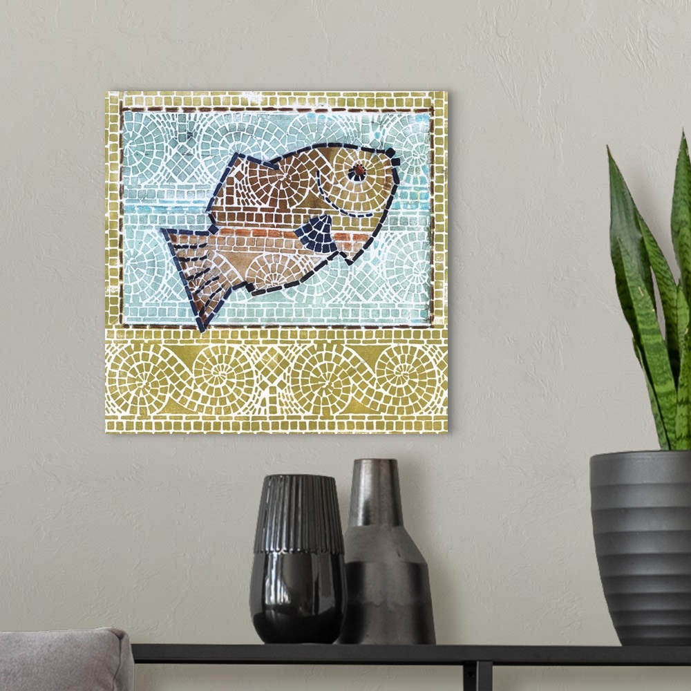A modern room featuring Mosaic Fish