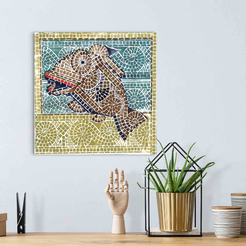 A bohemian room featuring Mosaic Fish II