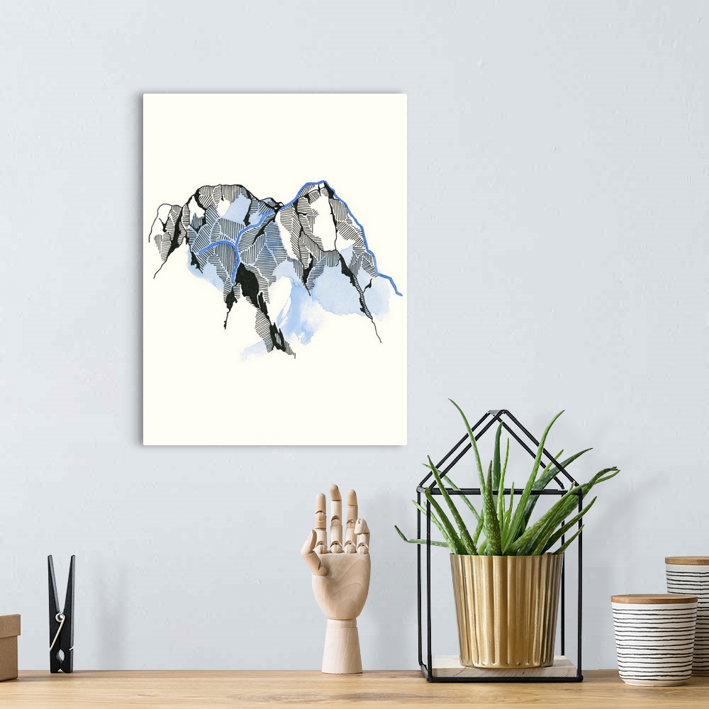 A bohemian room featuring Mountain Abstract 3