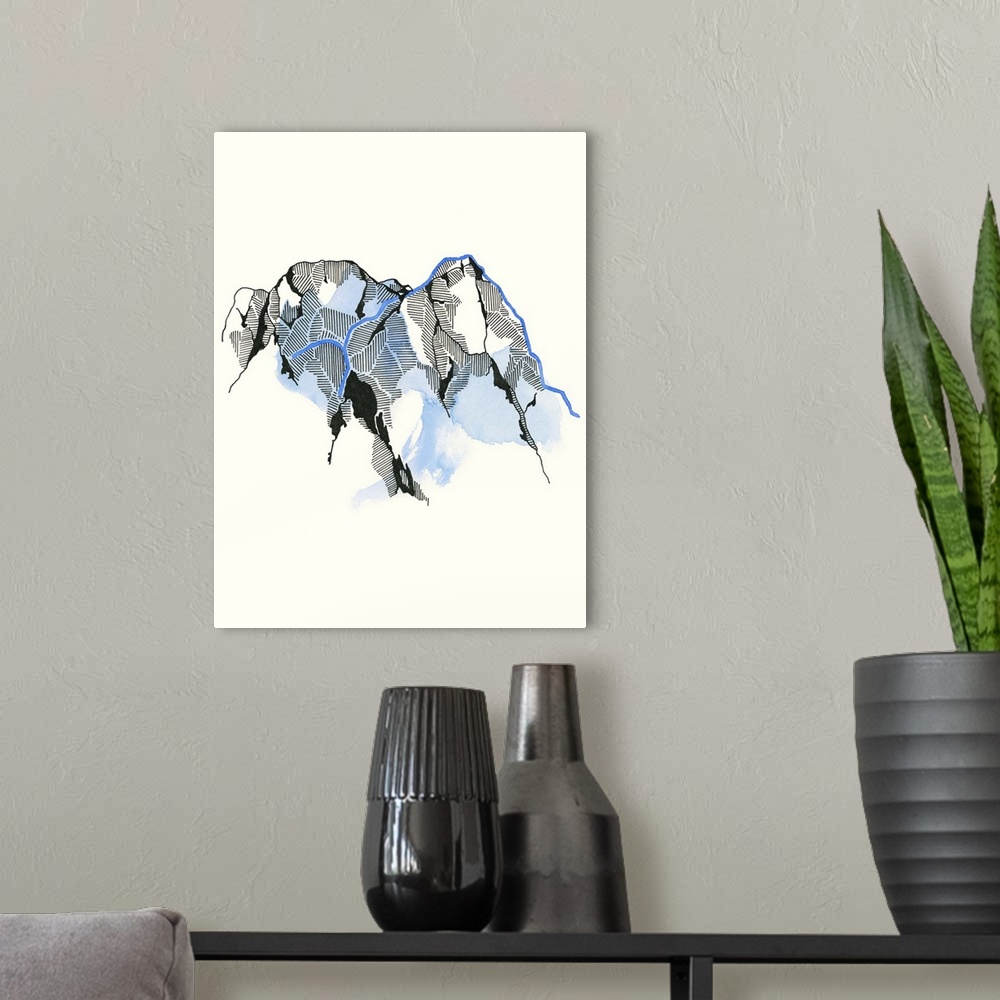 A modern room featuring Mountain Abstract 3
