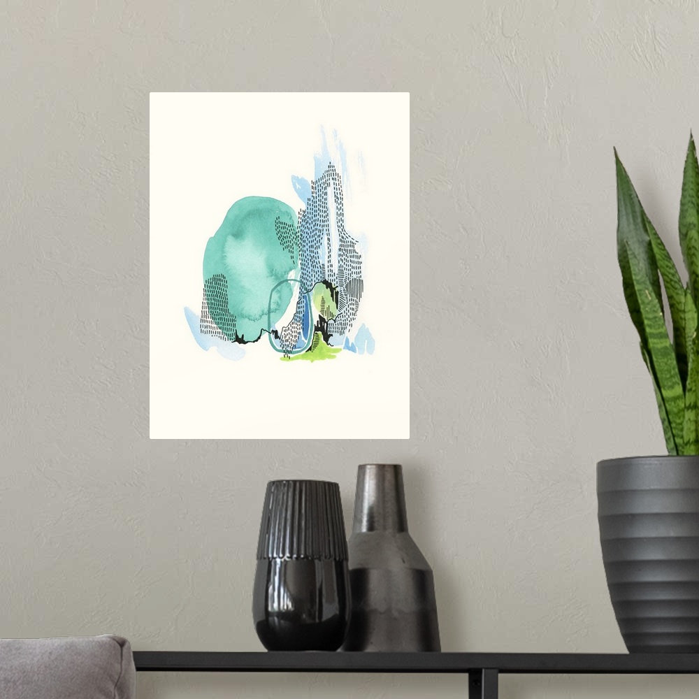 A modern room featuring Mountain Abstract 6