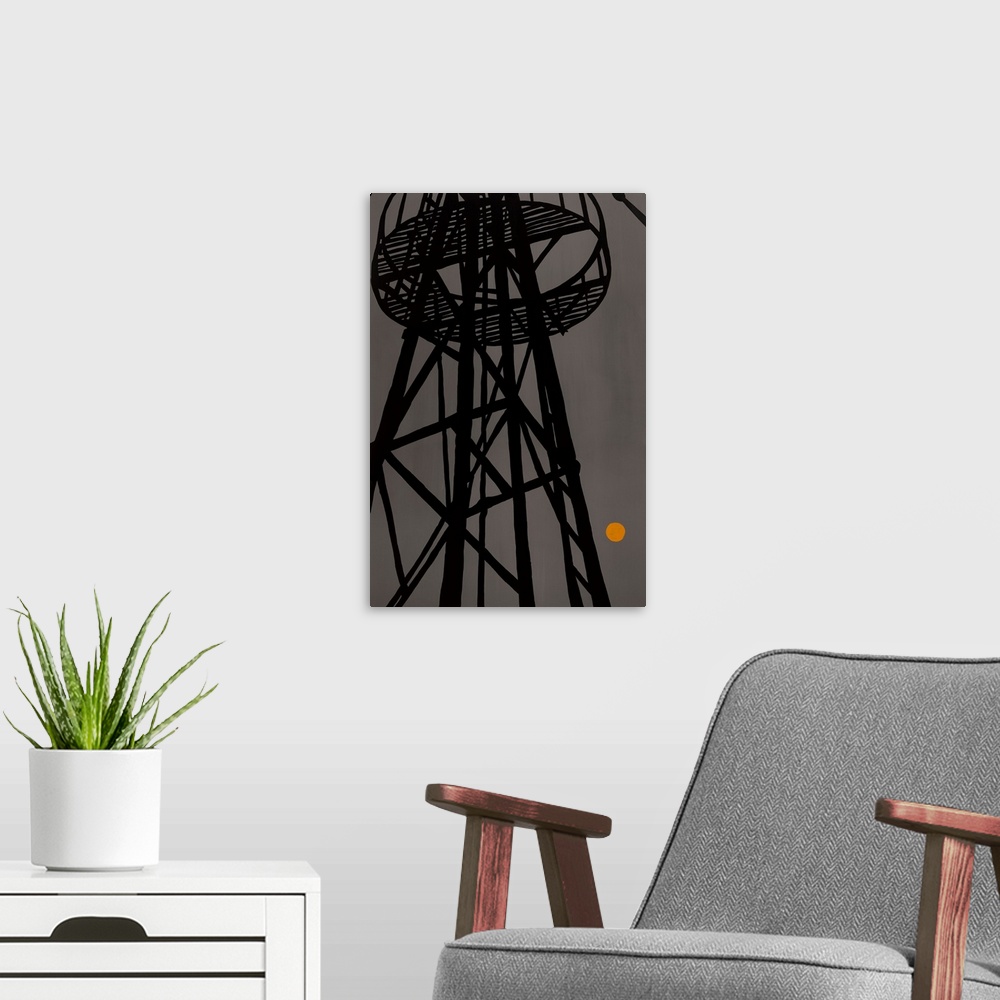A modern room featuring Oil Tower 1