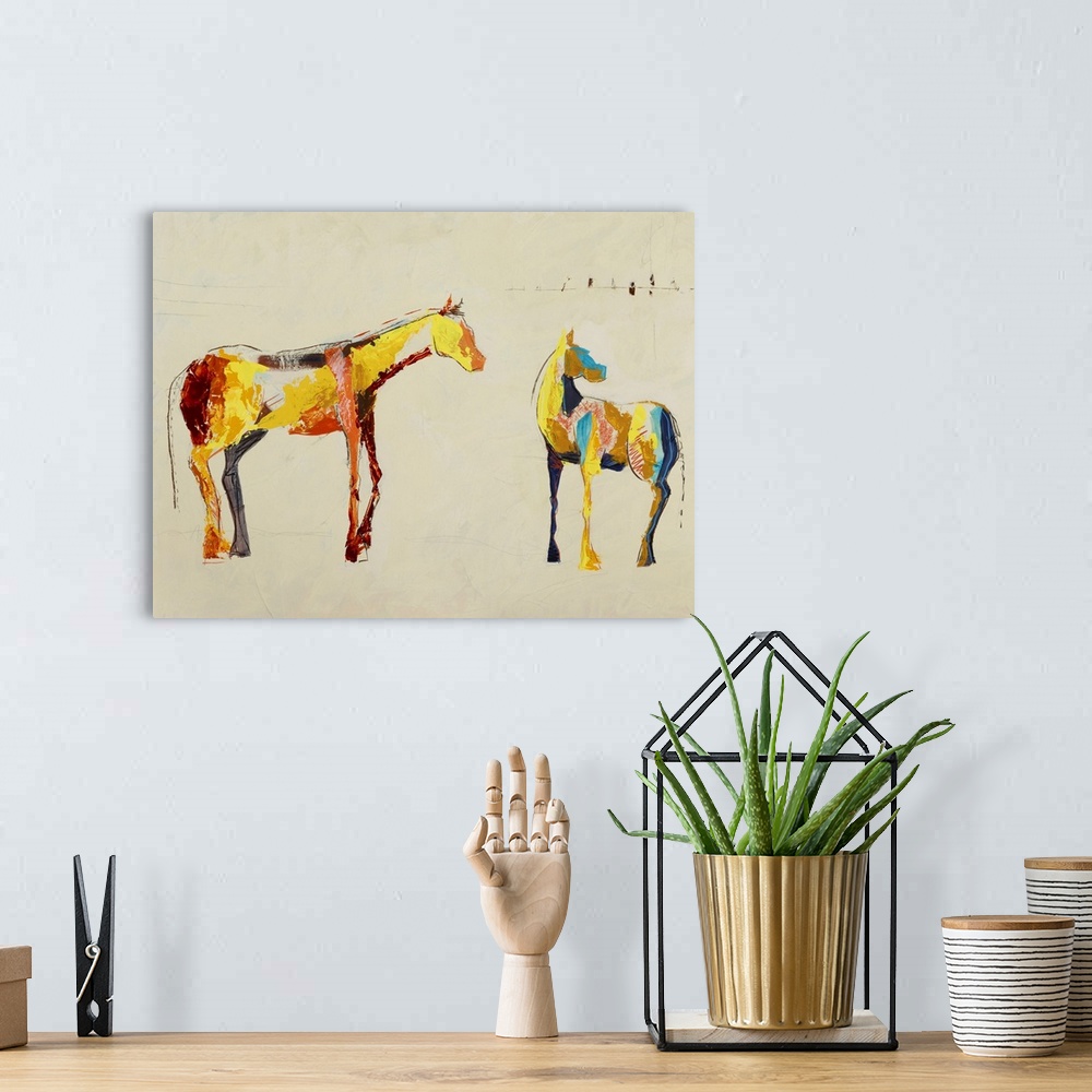 A bohemian room featuring Painted Horse Family