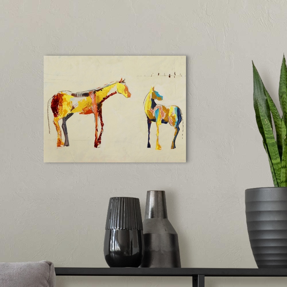 A modern room featuring Painted Horse Family