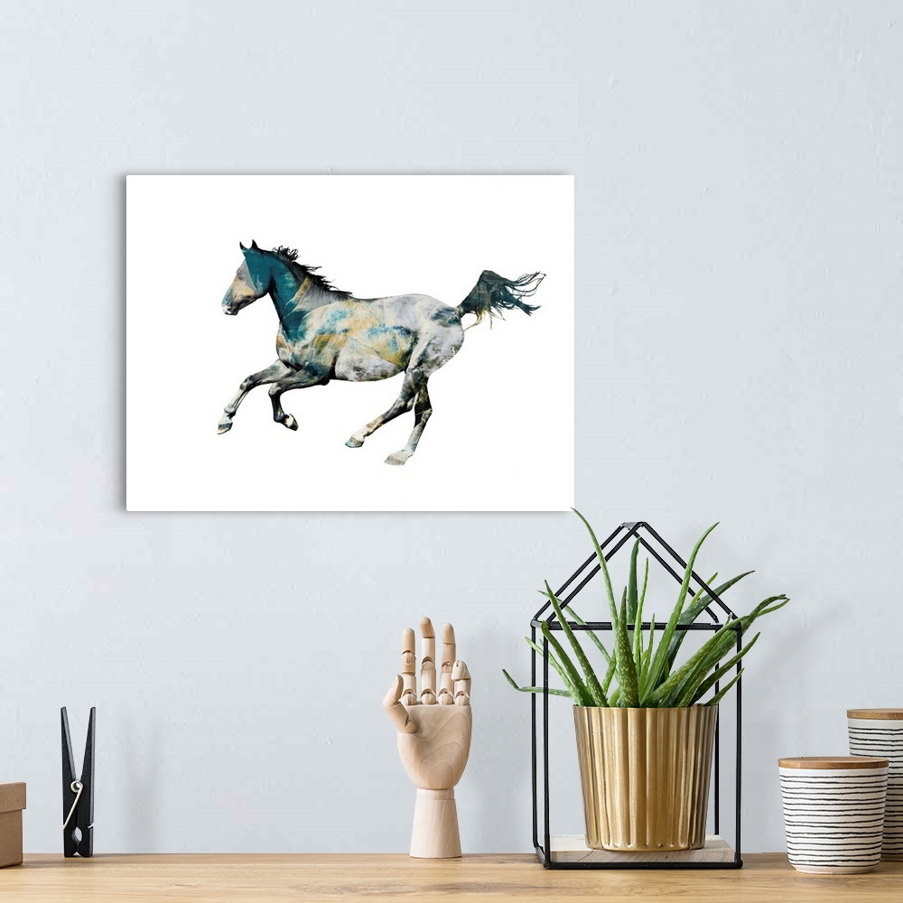 A bohemian room featuring Painted Horses B