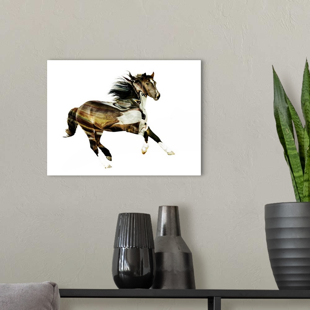A modern room featuring Painted Horses E