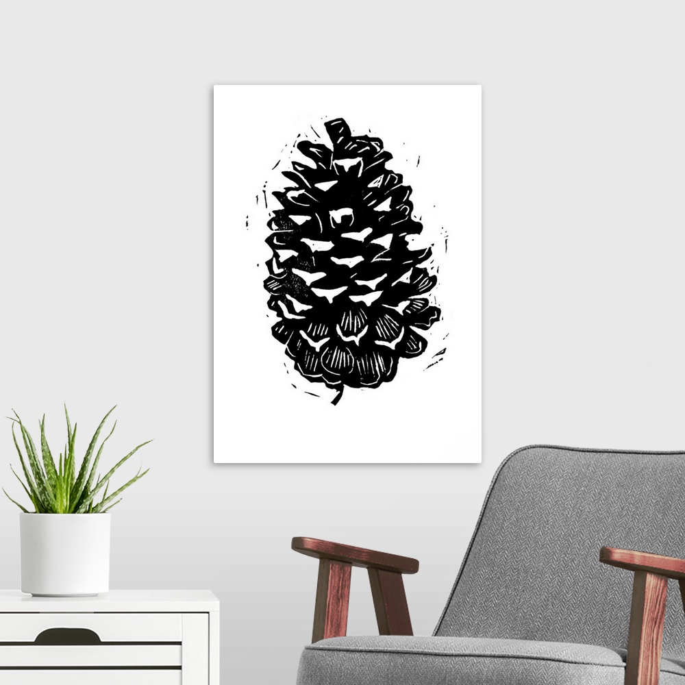 A modern room featuring Piney Cone