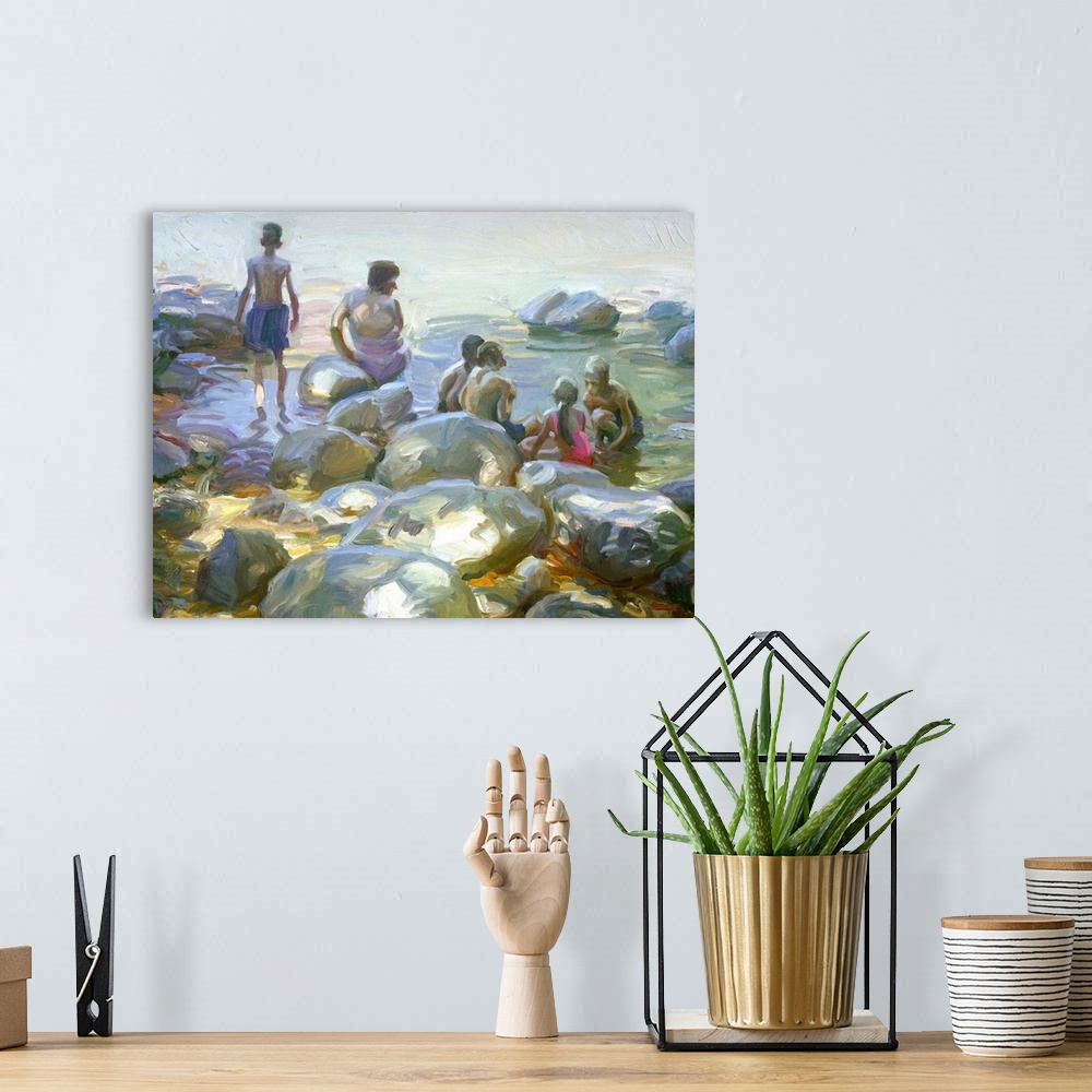 A bohemian room featuring River Rocks