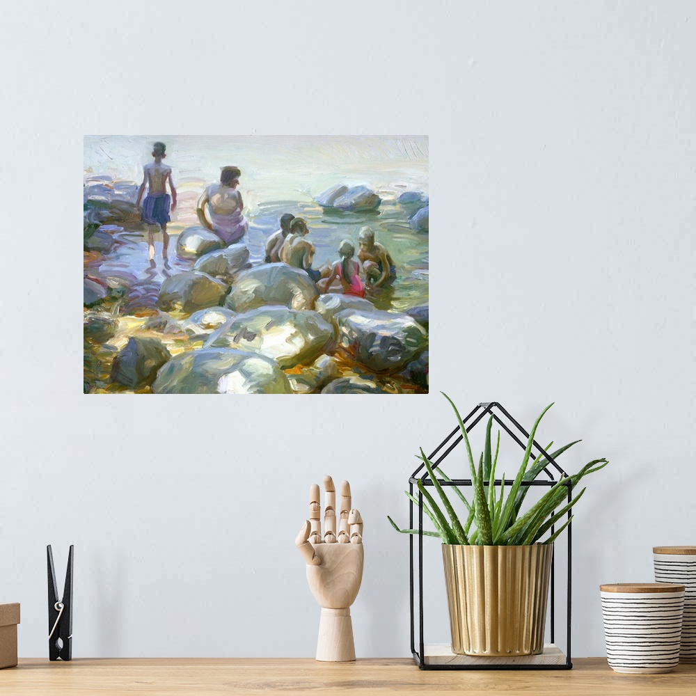 A bohemian room featuring River Rocks
