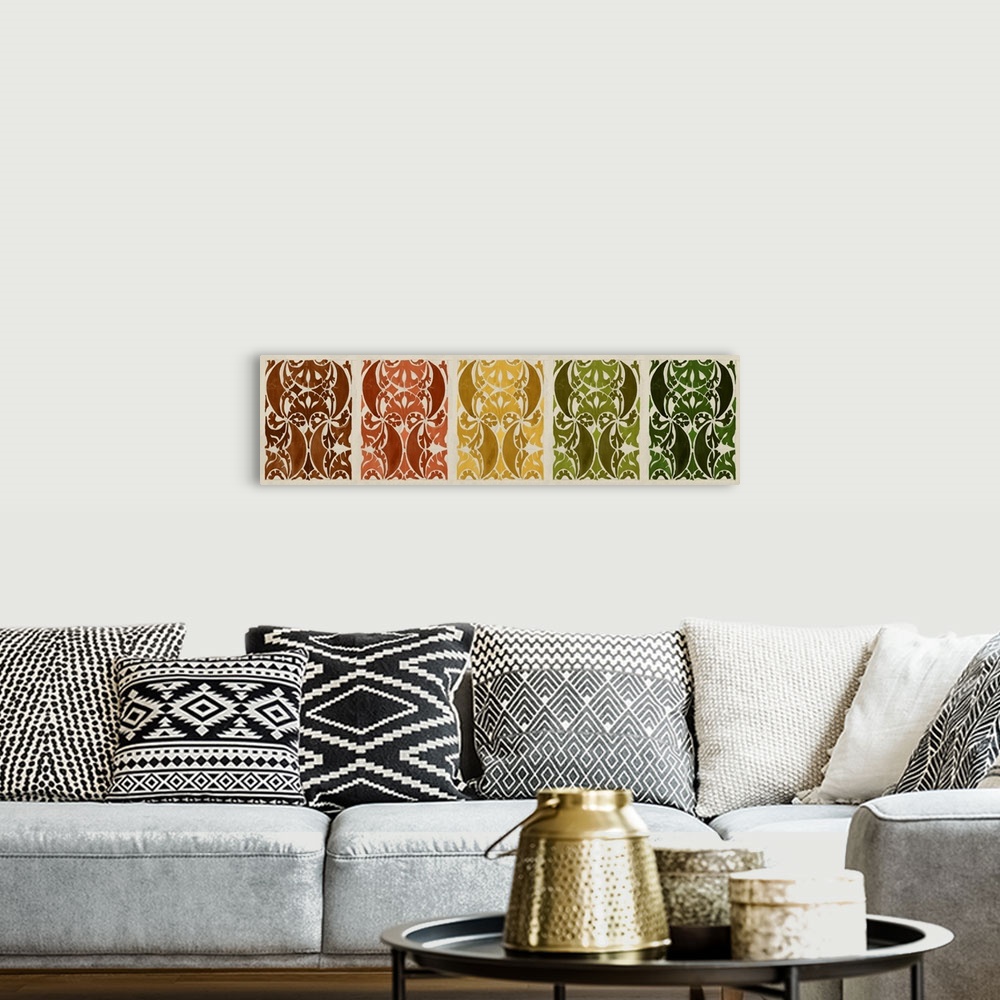 A bohemian room featuring Rug Sketch 15