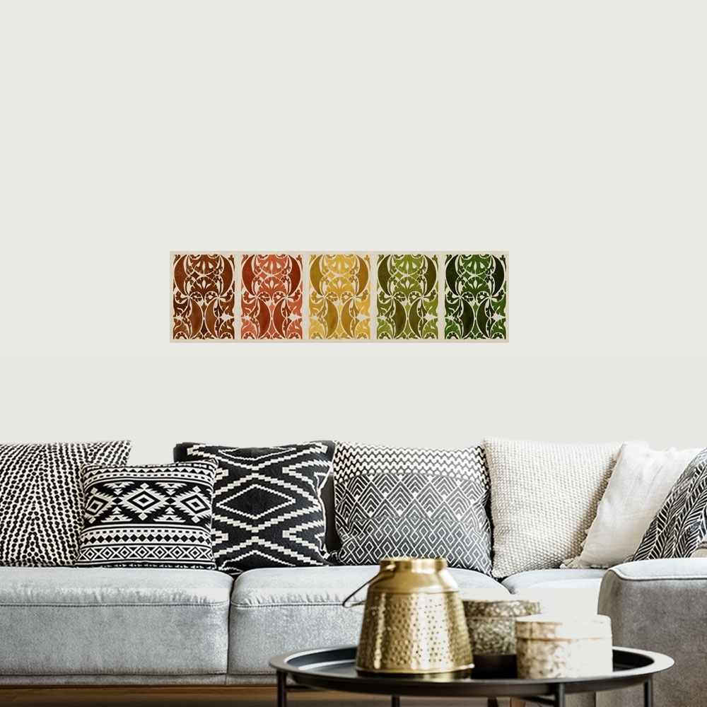 A bohemian room featuring Rug Sketch 15