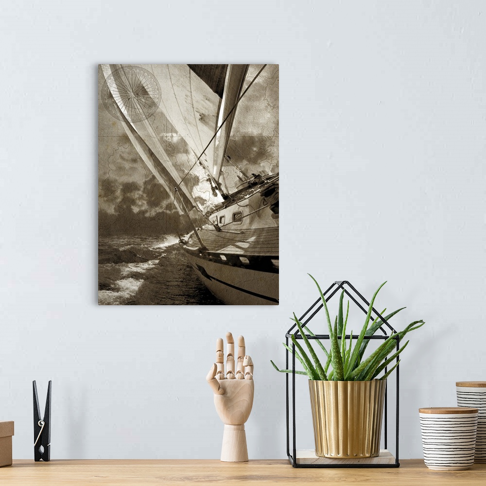 A bohemian room featuring Sailing in Sepia A