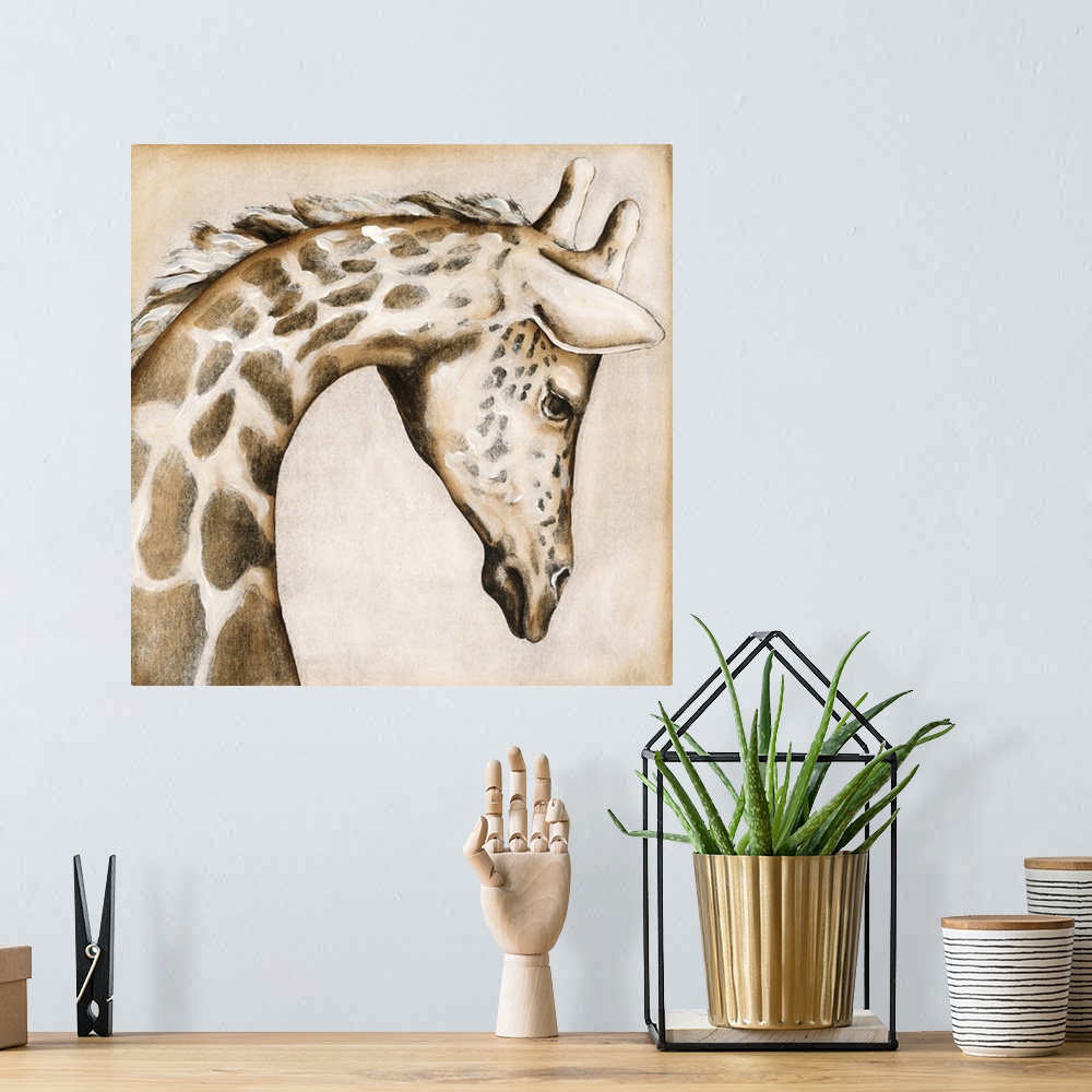 A bohemian room featuring Serengeti Giraffe