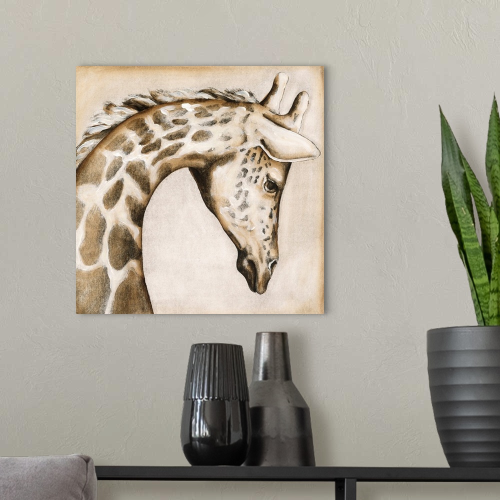 A modern room featuring Serengeti Giraffe