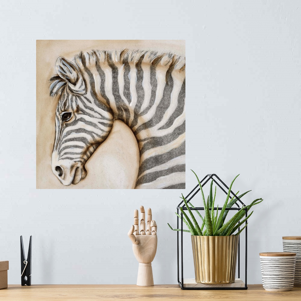 A bohemian room featuring Serengeti Zebra