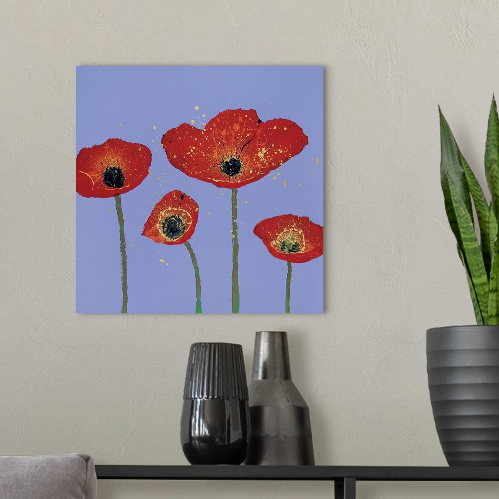 A modern room featuring Sky Poppies II