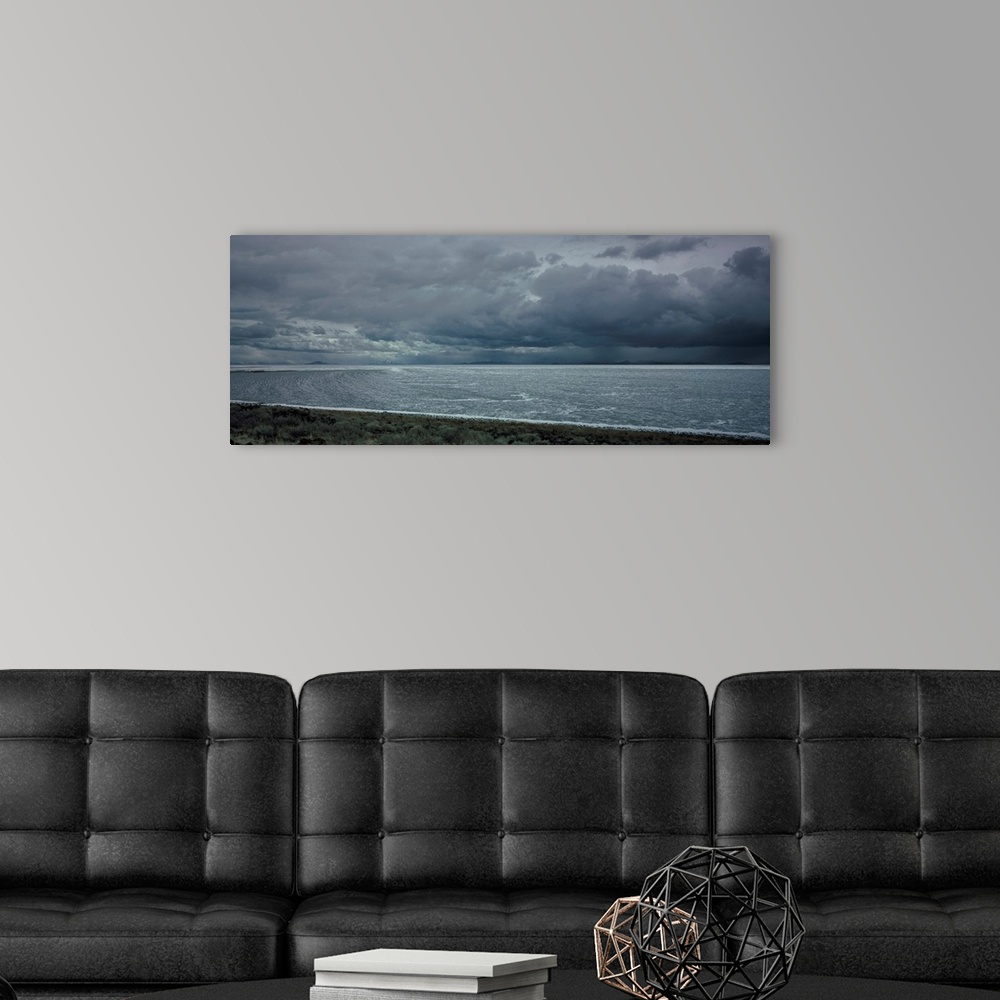 A modern room featuring Spiral Jetty 1