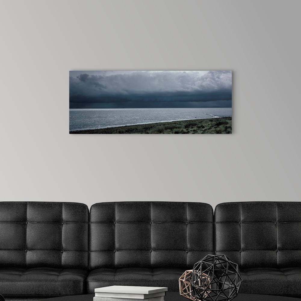 A modern room featuring Spiral Jetty 2