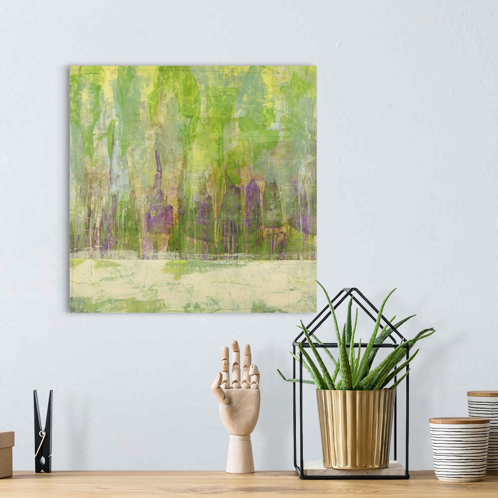 A bohemian room featuring Stencil Forest 2