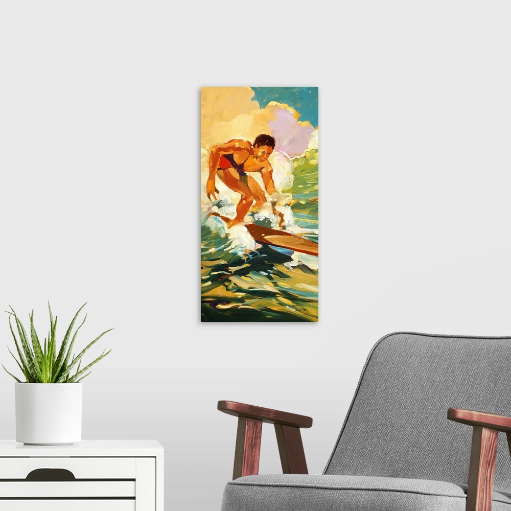 A modern room featuring Surfer