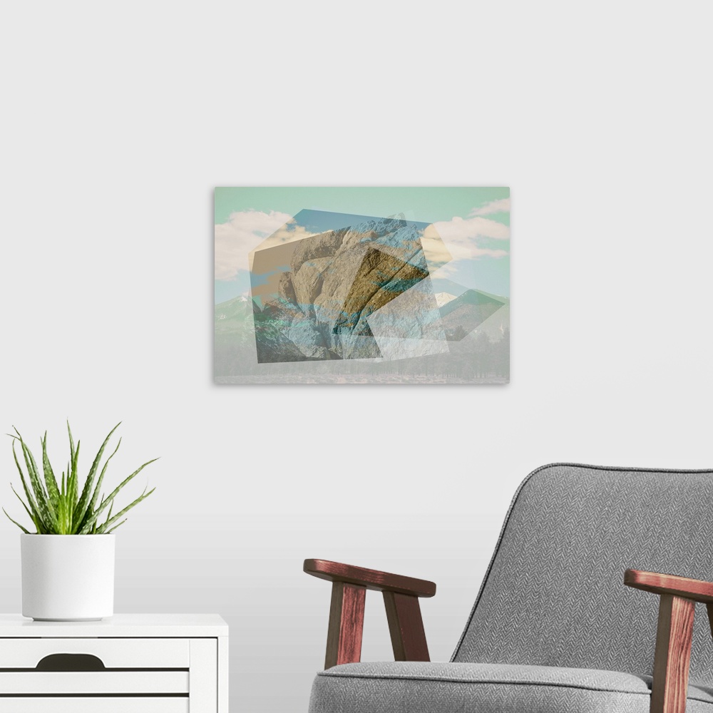 A modern room featuring The Geometric Hills 2
