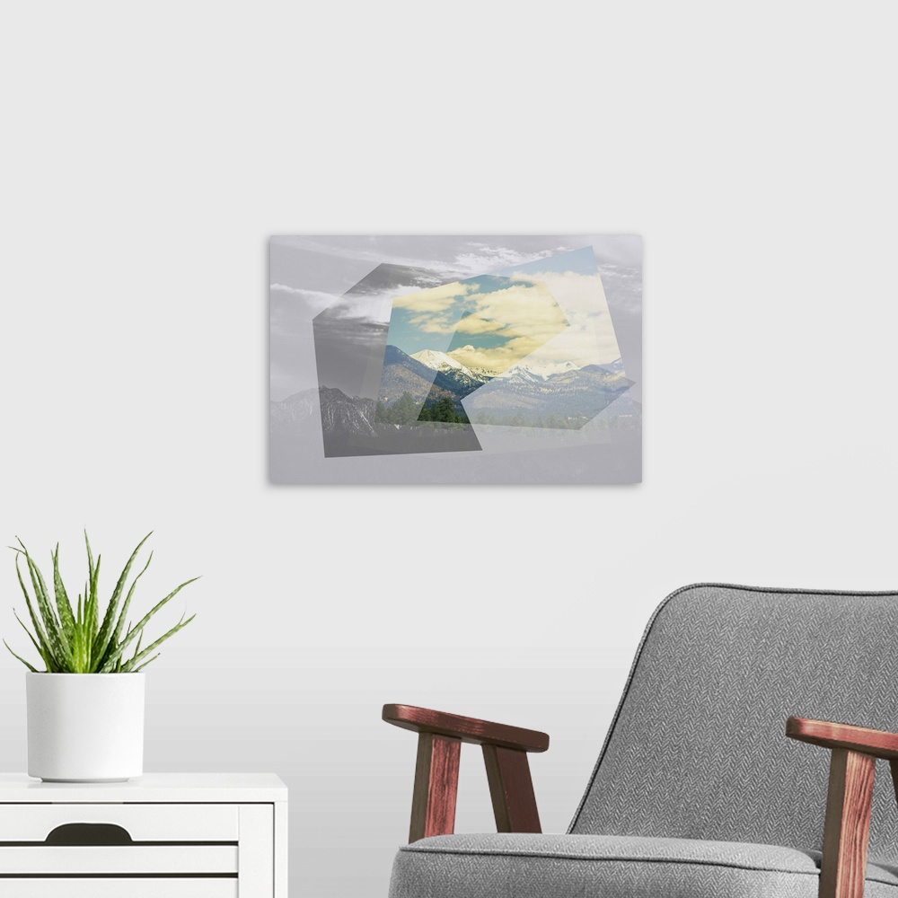 A modern room featuring The Geometric Hills 3