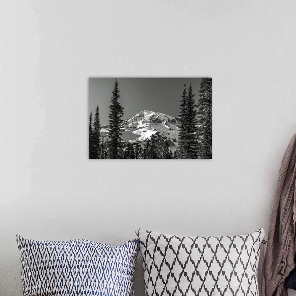 A bohemian room featuring Through the Forest, Mount Rainier