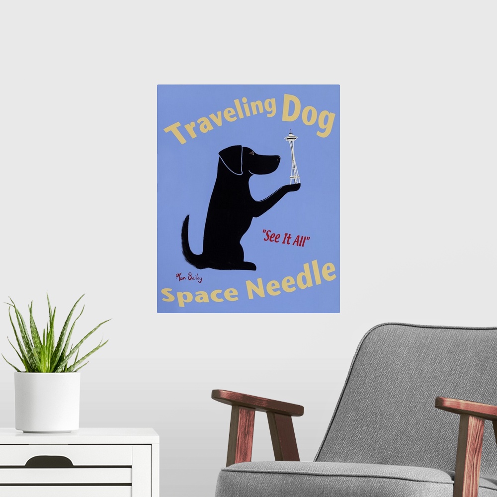 A modern room featuring Traveling Dog, Space Needle