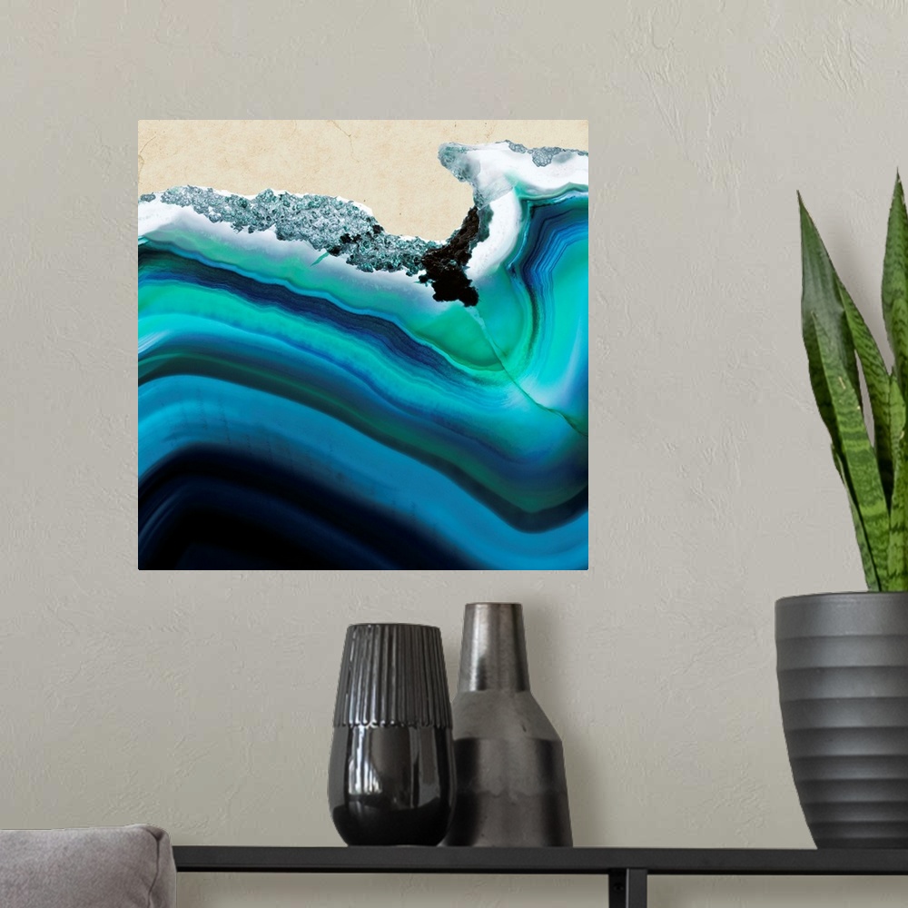 A modern room featuring Turquoise Agate II