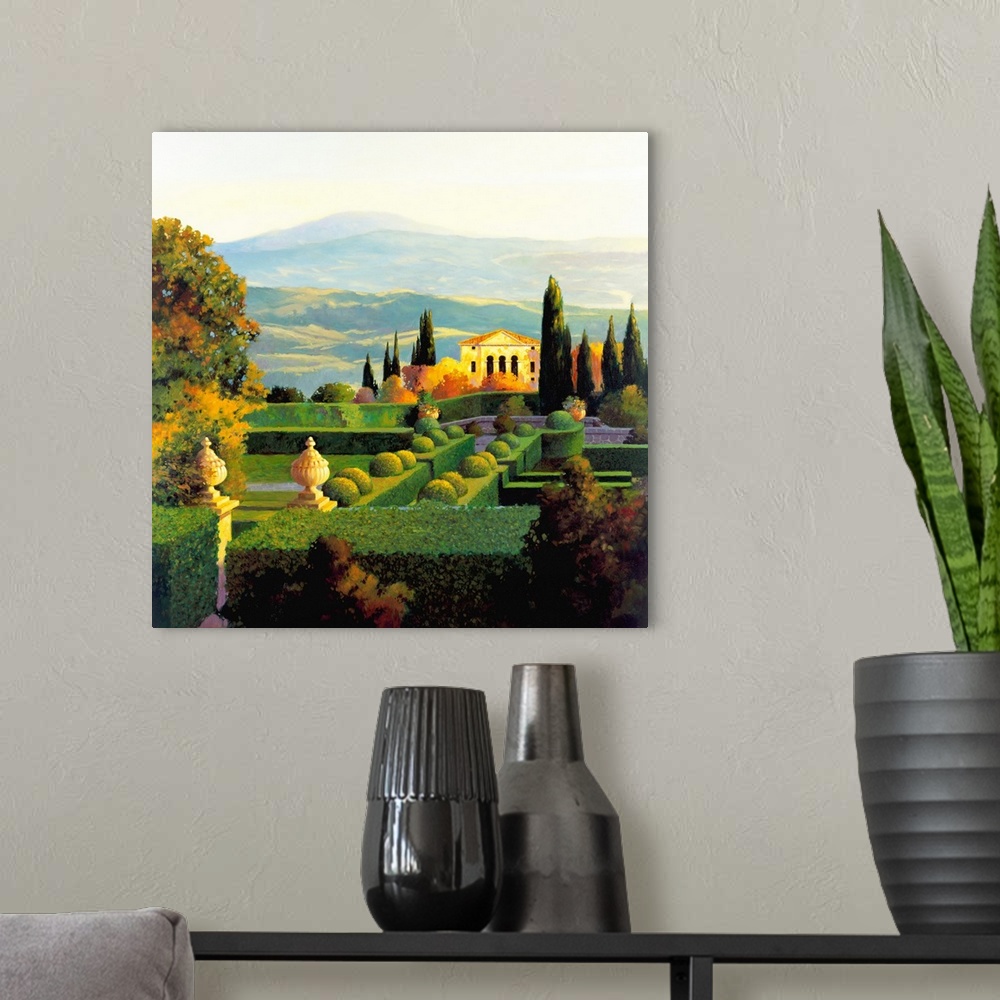 A modern room featuring Villa D'Orcia
