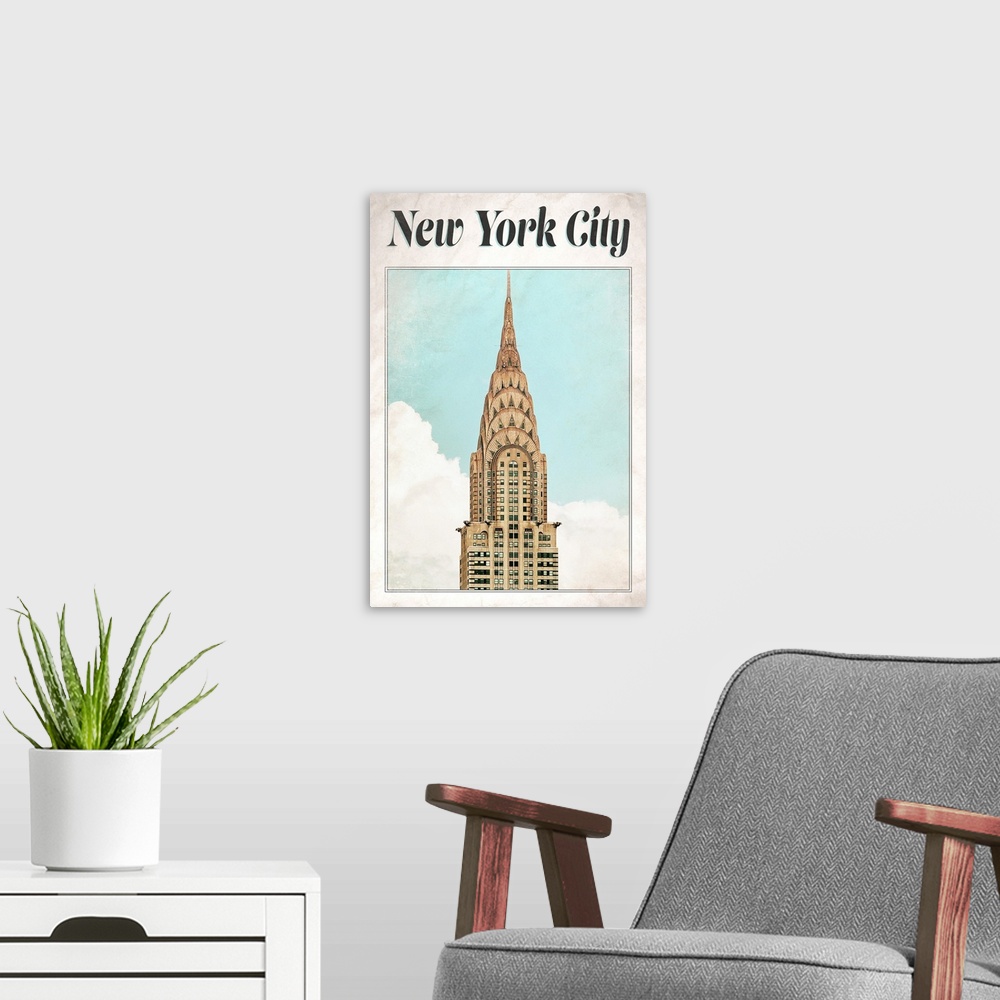 A modern room featuring Vintage New York City