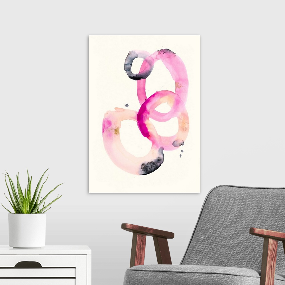 A modern room featuring Watercolor Oval 1