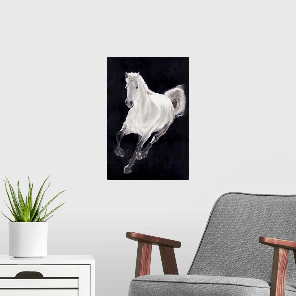 A modern room featuring White Horse