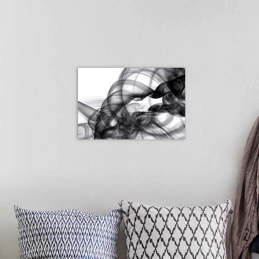 A bohemian room featuring White Smoke Abstract