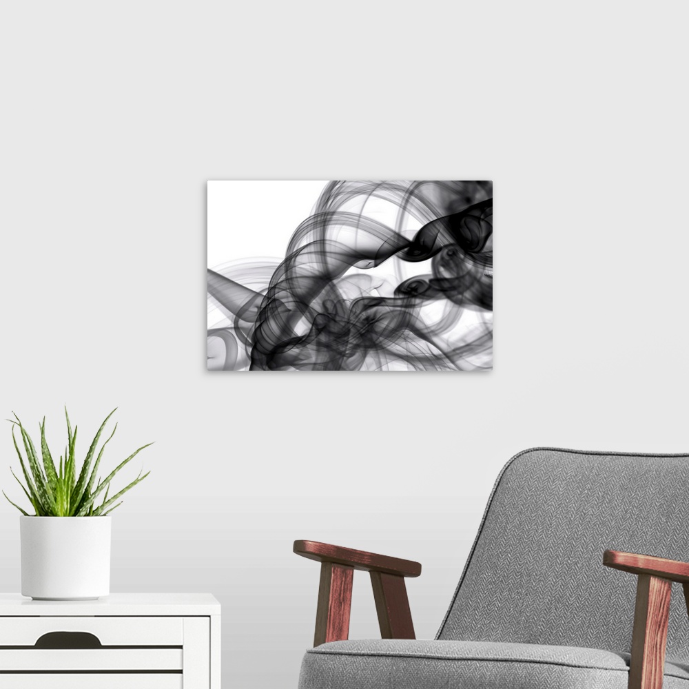 A modern room featuring White Smoke Abstract