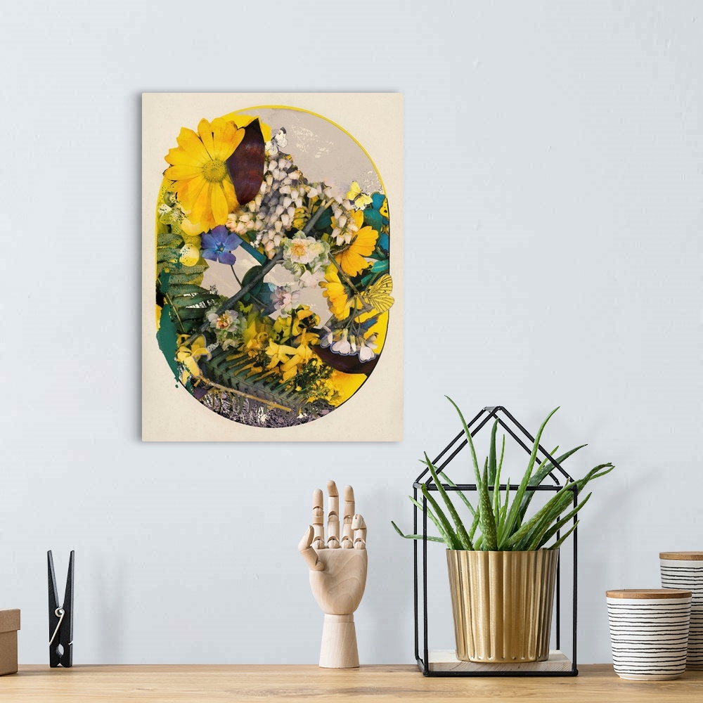 A bohemian room featuring Wildflower Portraits 2