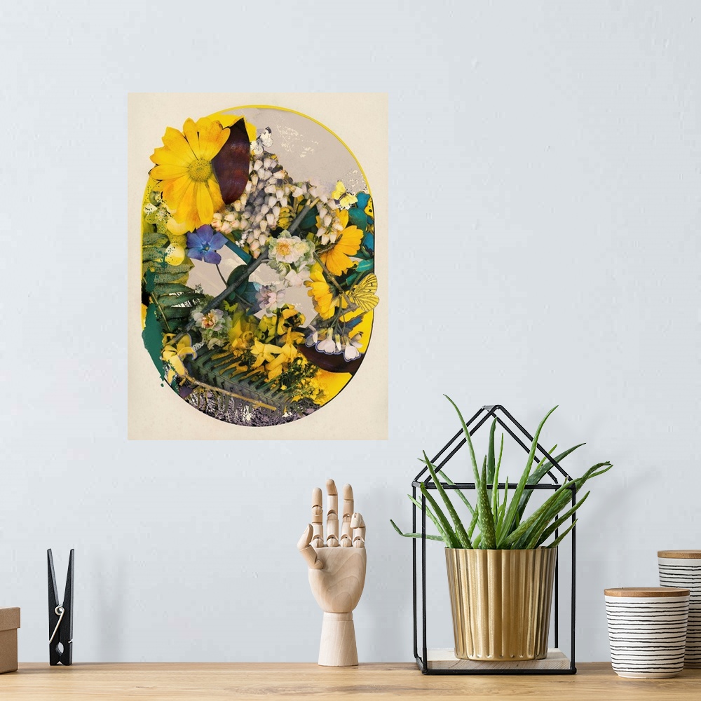 A bohemian room featuring Wildflower Portraits 2