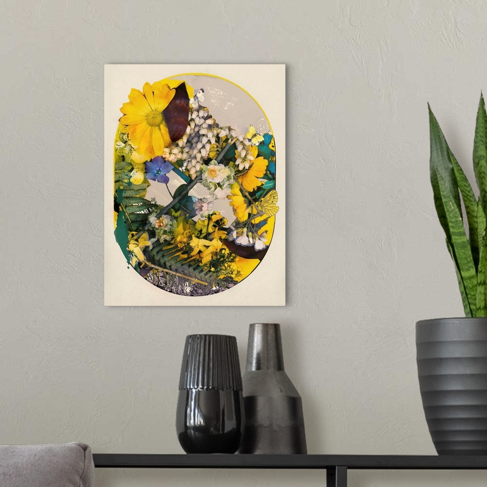 A modern room featuring Wildflower Portraits 2
