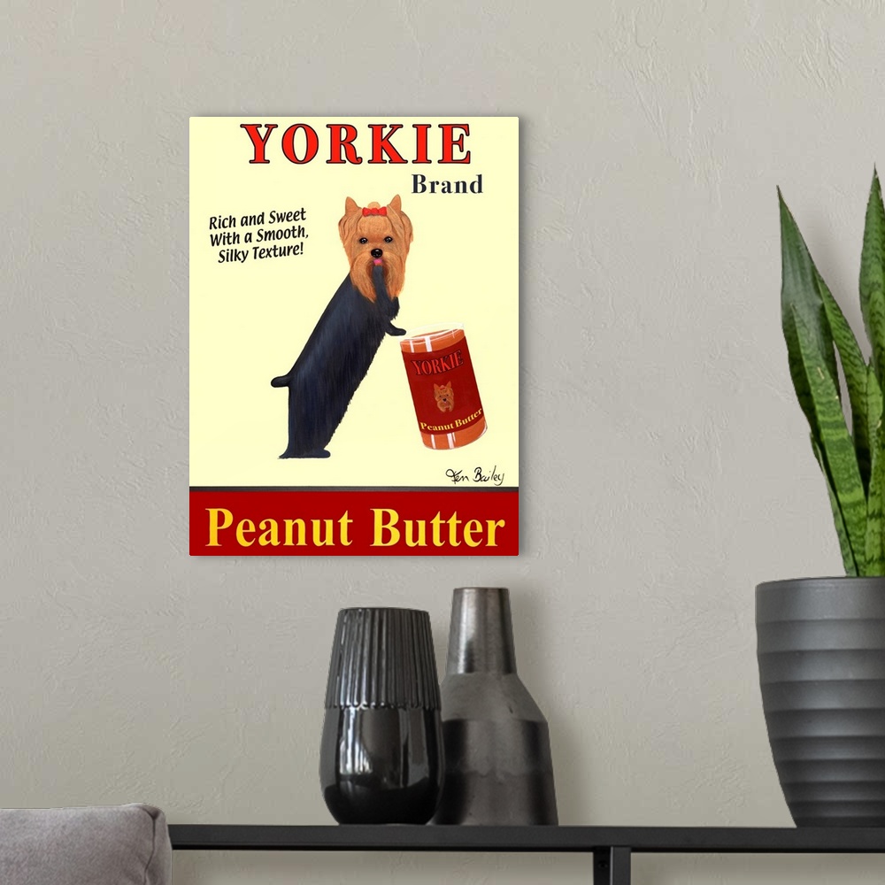 A modern room featuring Yorkie Peanut Butter