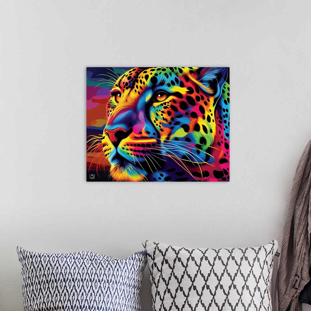 A bohemian room featuring Abstract Leopard