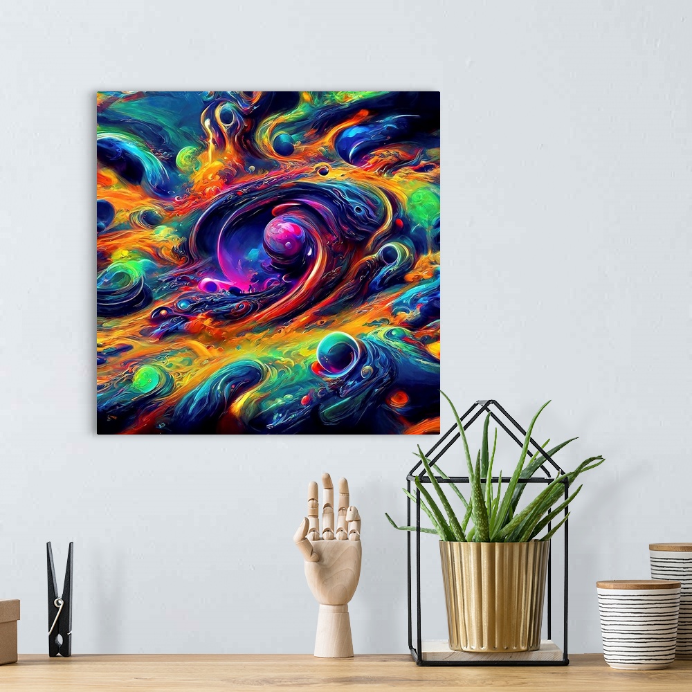 A bohemian room featuring Abstract Swirls Cosmic