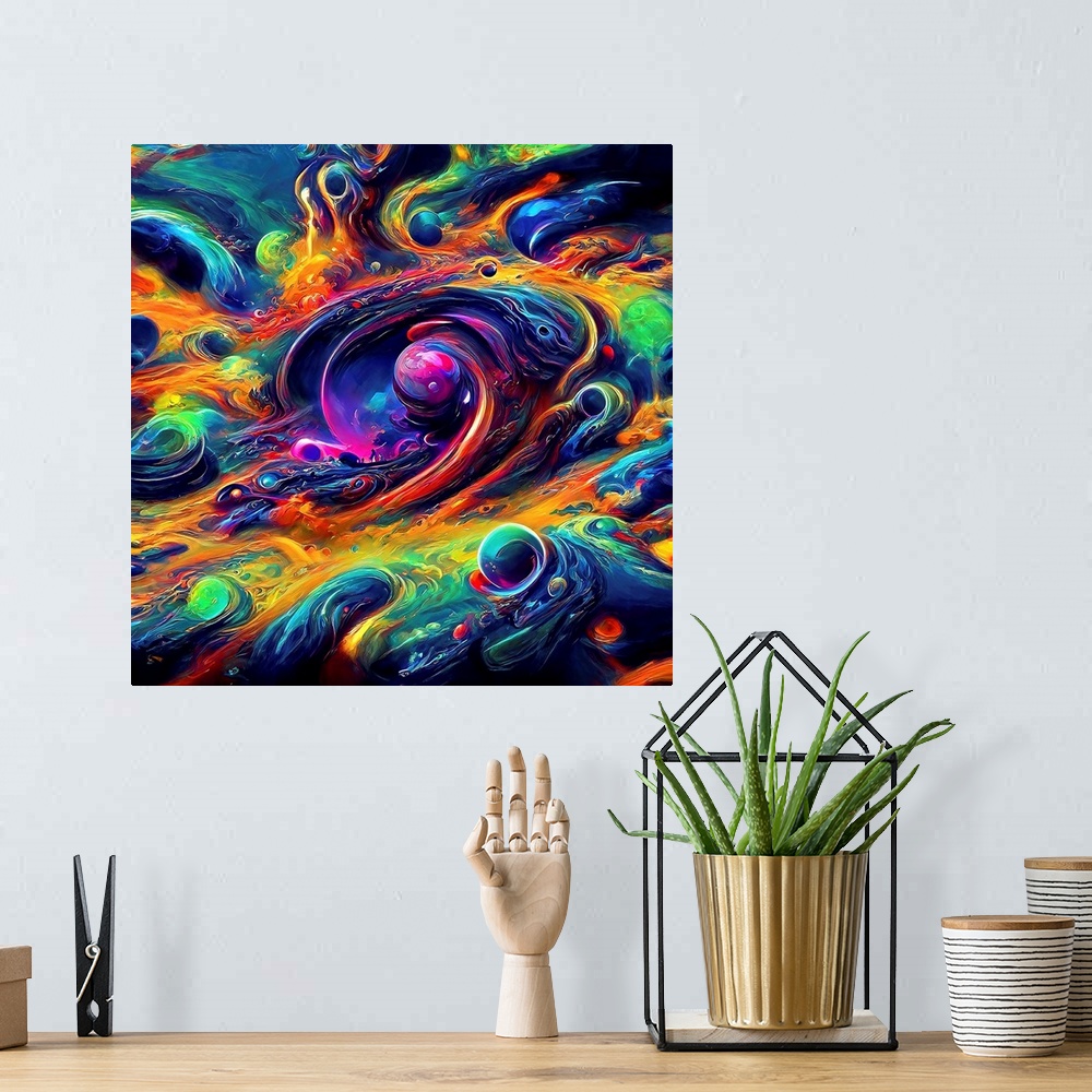 A bohemian room featuring Abstract Swirls Cosmic